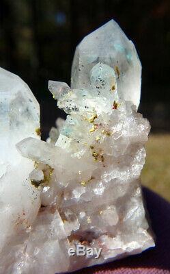 Ajoite À Quartz Cristal Cluster Messina Copper Mine