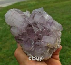 Améthyste Cristal De Quartz Cluster Avec Rouge Hématite Inclusions Feu Purple Heart