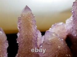Améthyste Drusy Cactus Quartz Cristal Cluster Avec Oxydes De Fer Orange #5