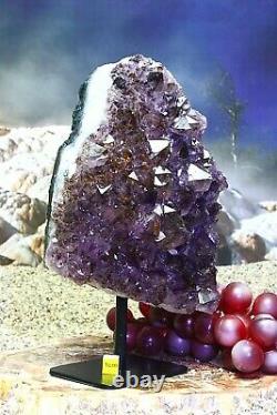 Améthyste Grand Cristal Géode Cluster Sur Stand Natural Mineral Healing 1,9kg