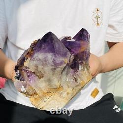 Améthyste naturelle en grappe, cristal de quartz violet, spécimen rare de minéral, 4260g.
