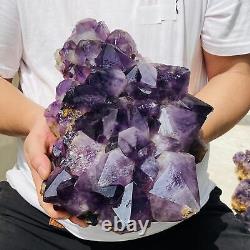 Améthyste naturelle en grappe, cristal de quartz violet, spécimen rare de minéral, poids de 9920g