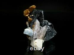 Aquamarine Beryl Avec Tourmaline Et Quartz Cristal Cluster Wow 6 Minéraux