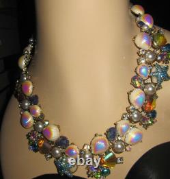 Betsey Johnson Crabby Couture Shells Starfish And Bling Statement Collier
