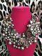 Betsey Johnson Huge Butterfly Blitz Violet Black Pearl Cluster Ab Collier 195 $