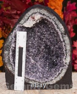 C0542 6.94lb Grand Améthyste Noire Cathédrale Geode Quartz Crystal Cluster Decor