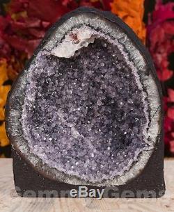 C0542 6.94lb Grand Améthyste Noire Cathédrale Geode Quartz Crystal Cluster Decor