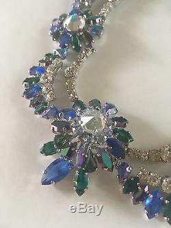 Christian Dior 1959 Ab Crystal Necklace Piste Excellent État Avec Box