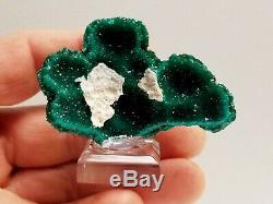 Cluster Inhabituel Vert Émeraude Dioptase Coupes Cristal Avec Mimetite # 1