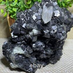 Cluster de cristaux de fluorite cubique verte naturelle - spécimen minéral 2490g A4