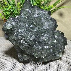 Cluster de cristaux de fluorite cubique verte naturelle - spécimen minéral 2490g A4