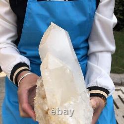 Cluster de cristaux de quartz blanc naturel brut de 10,47 livres - Pierre de guérison
