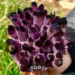 Cluster de cristaux de quartz fantôme violet naturel pour la guérison - spécimen 1pcs