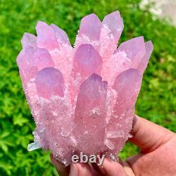 Cluster de cristaux de quartz rose fantôme nouvellement découverts, pesant 1.19 livres