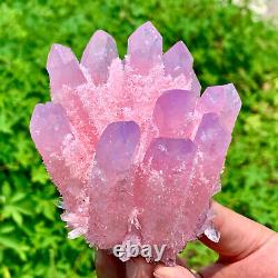 Cluster de cristaux de quartz rose fantôme nouvellement découverts, pesant 1.19 livres