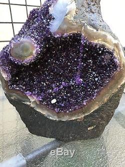 Deep Purple Uruguayian Amethyst Geode Cluster Quartz Crystal Agate