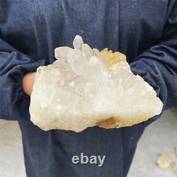 Échantillon de spécimen en cristal de quartz blanc naturel TOP de 4,05 livres pour la guérison reiki AB1491.