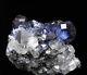 Effacer Naturel Cube Bleu Fluorite Quartz Calcite Crysal Cluster Minéraux Spécimen