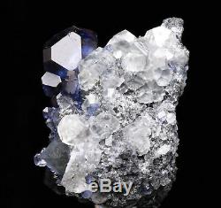 Effacer Naturel Cube Bleu Fluorite Quartz Calcite Crysal Cluster Minéraux Spécimen