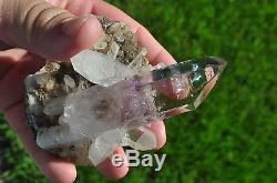 Enhydro Brandberg Grappe De Cristal De Quartz-grand Spécimen D'affichage 169g 97mm De Long