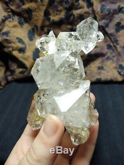 Enhydro Herkimer Diamant Moyen Cluster Métaphysique Cristal Quartz