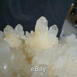 Énorme 45.63lb Naturel Blanc Clair Cristal De Quartz Cluster Points Original Rock