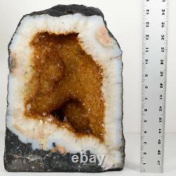 Énorme 49.4lb 14.8 Cathedral Citrine Geode Natural Druzy Cristal Gemme Brésil