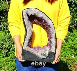 Énorme Améthyste Hollow Crystal Geode Cluster Natural Mineral Healing 11.31kg