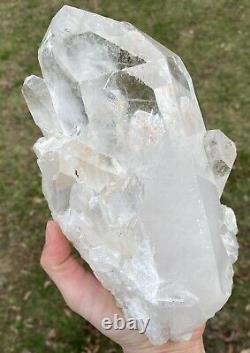 Énorme, Clair Arkansas Quartz Crystal Cluster! Jumeaux Attachés Et Arcs-en-ciel