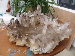 Énorme! Naturel Pretty Citrine Fumée Quartz Crystal Cluster 16900g J6