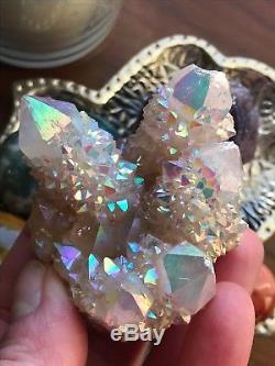 Esprit Quartz Cristal Ange Aura Cluster Arc-en-ciel Opale Aura Sud-africain A12