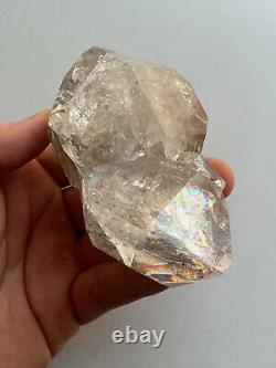 Genuine Large Ny Herkimer Diamond Rainbow Quartz Crystal Cluster, Forme Esthétique
