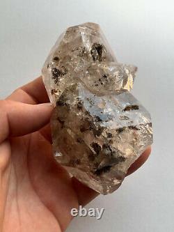 Genuine Large Ny Herkimer Diamond Rainbow Quartz Crystal Cluster, Forme Esthétique