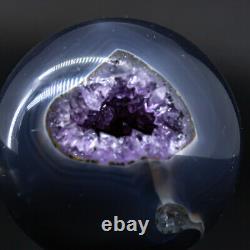 Géode Naturel Sphère Cristal Cluster Ball Decor Améthyst Reiki Healing Stand Q2