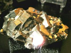 Grand Amas De Cristal Pyrite D'or Rare, Hi Luster Gold Crystals, Pérou