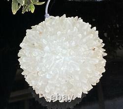 Grand! Belle Lampe De Cristal Blanc Naturel Quartz Cluster Unique Cristal Réel