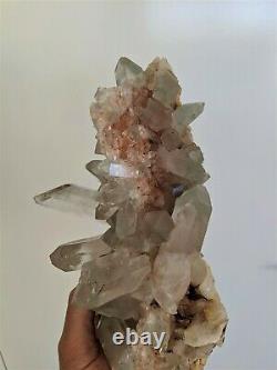 Grand Cluster De Quartz Vert Himalayan Naturel Cristal Rare (270x140mm)