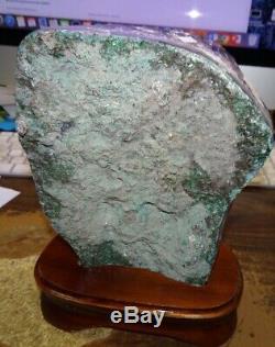 Grand Cristal Amethyste Cluster Cathédrale Geode Du Bresil Avec Points Calcite