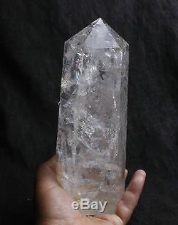 Grand Cristal Naturel De Grappe De Point De Quartz Clair De Graine De Lémurien Curatif