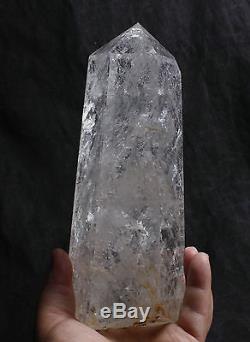 Grand Cristal Naturel De Grappe De Point De Quartz Clair De Graine De Lémurien Curatif