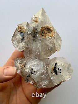 Grand Ny Herkimer Diamant Cristal De Quartz Cluster 5pc, Rainbows, Hydrocarbures