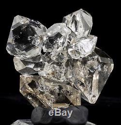 Grand Spécimen De Minéraux Fins De Cristaux De Grappe De Quartz De 8 Diamants D'herkimer