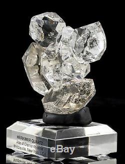 Grand Spécimen De Minéraux Fins, Grappe De Cristaux Herkimer Diamond Quartz, 8 Cristaux