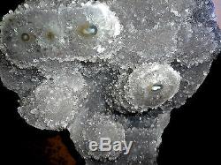 Grande Améthyseur Quartz Wavelite Cristal Cluster Geode De L'uruguay Avec Stalactite