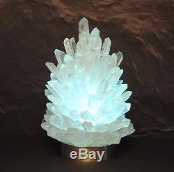 Grande Lampe De Table En Cristal De Roche Liberty Healing Pointer Quartz Cluster Lighting