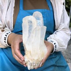 Groupe de cristaux de quartz blanc transparent naturel de 4 lb spécimen minéral de guérison