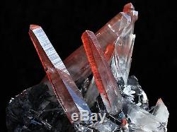 Hématite Noir Et Minéraux De Grappe De Quartz Rouge De 1,8 Lb De La Mine Jinlong, Chine