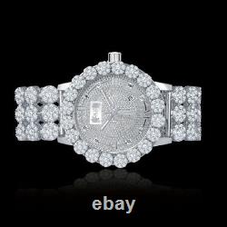Hommes Real Diamond White Gold Finish Ice House Joe Rodeo Cluster Lunette Iced Watch