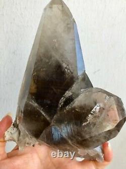 Incroyable Grand Smoky Quartz Cluster Unpolished Crystal! Brésil 806 Gm