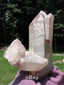 Lithium Naturel Inclus Quartz À Double Terminaison Crystal Cluster